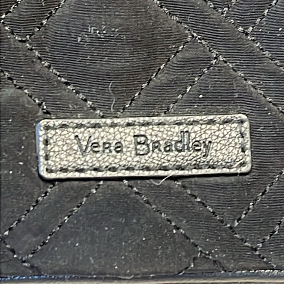 Vera Bradley Black Quilted Shoulder Bag Handbag Purse Like new soft - Picture 6 of 14